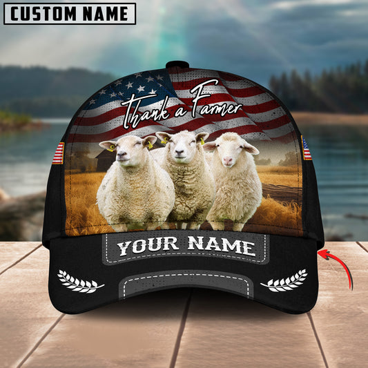 Joycorners Thank A Farmer Sheep Personalized Name 3D Classic Cap