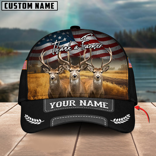 Joycorners Thank A Farmer Deer Personalized Name 3D Classic Cap