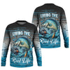 Joycorners Living The Reel Life UPF Fishing Shirts, Long Sleeve Fishing Shirts, Funny Fishing Shirt, Gag Gifts For Men