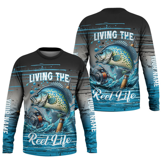 Joycorners Living The Reel Life UPF Fishing Shirts, Long Sleeve Fishing Shirts, Funny Fishing Shirt, Gag Gifts For Men