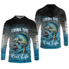 Joycorners Living The Reel Life UPF Fishing Shirts, Long Sleeve Fishing Shirts, Funny Fishing Shirt, Gag Gifts For Men