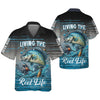 Joycorners Living The Reel Life UPF Fishing Shirts, Long Sleeve Fishing Shirts, Funny Fishing Shirt, Gag Gifts For Men