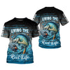 Joycorners Living The Reel Life UPF Fishing Shirts, Long Sleeve Fishing Shirts, Funny Fishing Shirt, Gag Gifts For Men
