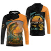 Joycorners Can't Work Today My Arm Is In A Cast Hooded UPF Shirt, Fishing Funny Shirt, Hooded UPF Shirt, Men Long Sleeve Shirt