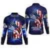 Joycorners American Hooker Fishing UPF Shirts, American Flag Fish Shirt, UV Shirts For Men, Long Sleeve Fishing Shirts