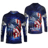 Joycorners American Hooker Fishing UPF Shirts, American Flag Fish Shirt, UV Shirts For Men, Long Sleeve Fishing Shirts