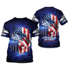 Joycorners American Hooker Fishing UPF Shirts, American Flag Fish Shirt, UV Shirts For Men, Long Sleeve Fishing Shirts