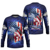 Joycorners American Hooker Fishing UPF Shirts, American Flag Fish Shirt, UV Shirts For Men, Long Sleeve Fishing Shirts