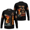 Joycorners The Man The Myth The Legend, Hooded UPF Shirt, Tournament Fishing Shirt, Funny Fishing Tee Shirts, Long Sleeve Tops