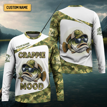Joycorners Crappie Mood Camo Fishing Shirt,  SPF Shirts For Men, Gag Gifts For Men, Men Long Sleeve Shirt
