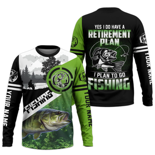 Joycorners Yes I Do Have Retirement Plan To Go Fishing SPF Shirts For Men, Funny Fishing Shirts, Gag Gifts For Men