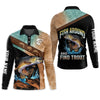 Joycorners Fish Around And Find Trout Shirt, Trout Fishing Shirt, Long Sleeve Fishing Shirts, SPF Shirts For Men, Funny Fishing Shirt