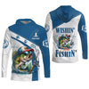 Joycorners Wishin I Was Fishin, SPF Shirts For Men, Funny Fishing Shirt, Men Long Sleeve Shirt, Gift For Fisherman