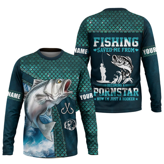 Joycorners Fishing Saved Me From Becoming a Pornstar SPF Shirts For Men, Funny Fishing Shirts, Men Long Sleeve Shirt