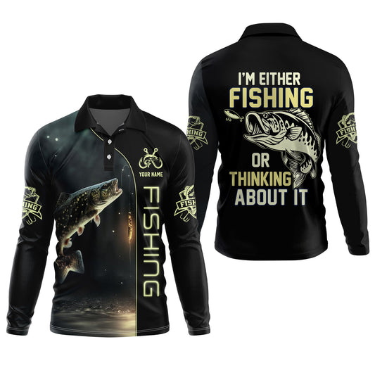 Joycorners I'm Fishing, Thinking About It, Funny Fishing Shirts, UV Shirts For Men, Men Long Sleeve Shirt
