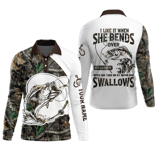 Joycorners I Love It When She Bends Over Fishing Shirt, Fishing T-Shirts Funny, SPF Shirts For Men, Men Long Sleeve Shirt