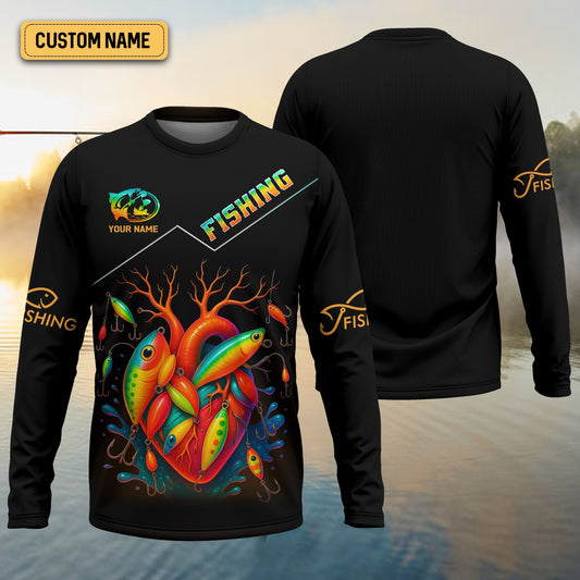 Joycorners Colorful Fishing Lure UV Shirts For Men, Breathable Long Sleeve Shirt, Hooded Sun Shirt, Mens Casual Shirts