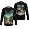Joycorners Born To Fish Forced To Work Funny Fishing Shirts, UV Protection Shirt, Long Sleeve Fishing Shirts, Mens Casual Shirts