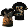 Joycorners WTF Where's The Fish, Funny Skeleton Shirts, Fishing UV Shirts, Gag Gifts For Men, Mens Casual Shirts