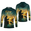 Joycorners Fishing Is My Therapy, Long Sleeve Sun Shirt, SPF Shirts For Men, Gag Gifts For Men, Fishing Shirt For Men