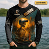 Joycorners Fish And Beer, Skeleton Fishing, Funny Fishing Shirts, SPF Shirts For Men, Long Sleeve Tops