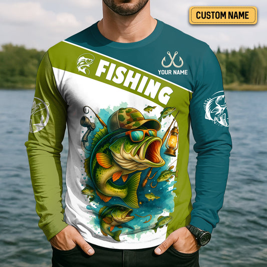 Joycorners I Like Fishing Fishing UPF Shirts, Breathable Long Sleeve Shirt, Funny Fishing T-Shirt, Men Long Sleeve Shirt