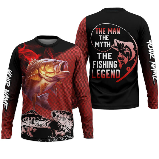 Joycorners The Man The Myth The Legend, Breathable Long Sleeve Shirt, Funny Fishing T-Shirt, Men Long Sleeve Shirt