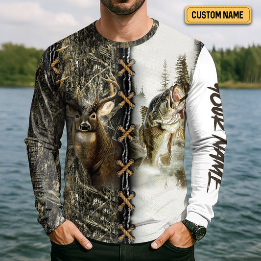 Joycorners Fishing And Hunting, Reindeer Shirt, UPF Fishing Shirts, Long Sleeve Fishing Shirts, Men Long Sleeve Shirt