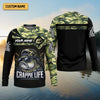 Joycorners Crappie Life Camo Fishing Shirt, Fishing T-Shirts Funny, SPF Long Sleeve Shirts, Men Long Sleeve Shirt