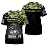 Joycorners Crappie Life Camo Fishing Shirt, Fishing T-Shirts Funny, SPF Long Sleeve Shirts, Men Long Sleeve Shirt
