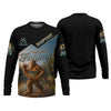 Joycorners I'd Rather Be Fishing, Bigfoot Fishing UPF Shirts, Funny Men Fishing Shirt, Long Sleeve Fishing Shirts