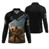 Joycorners I'd Rather Be Fishing, Bigfoot Fishing UPF Shirts, Funny Men Fishing Shirt, Long Sleeve Fishing Shirts