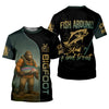 Joycorners Fish Around & Find Trout Fishing Shirt, Bigfoot Fishing Shirt, SPF Shirts For Men, Funny Fishing Shirt