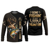 Joycorners Gone Fishing And Be Back To Go Hunting, Men Fishing Shirt, SPF Long Sleeve Shirts, Funny Fishing Shirt