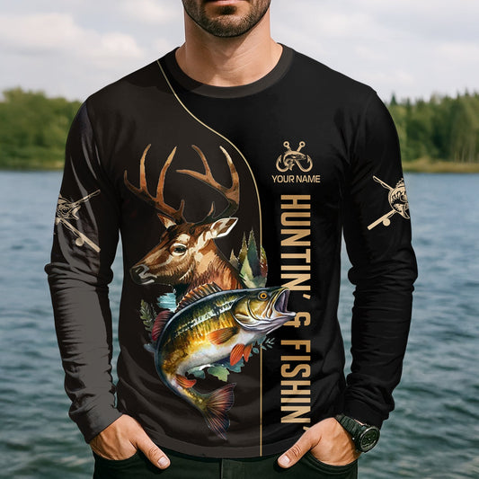 Joycorners Gone Fishing And Be Back To Go Hunting, Men Fishing Shirt, SPF Long Sleeve Shirts, Funny Fishing Shirt