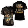 Joycorners Gone Fishing And Be Back To Go Hunting, Men Fishing Shirt, SPF Long Sleeve Shirts, Funny Fishing Shirt