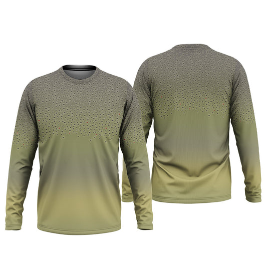 Joycorners Green Brook Trout Skin UPF Fishing Shirts, Hooded Sun Shirt, Personalized Fishing Gifts, UV Shirts For Men