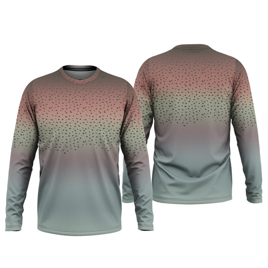 Joycorners Rainbow Brook Trout Skin UPF Fishing Shirts, Hooded Sun Shirt, Personalized Fishing Gifts, UV Shirts For Men