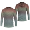 Joycorners Rainbow Brook Trout Skin UPF Fishing Shirts, Hooded Sun Shirt, Personalized Fishing Gifts, UV Shirts For Men