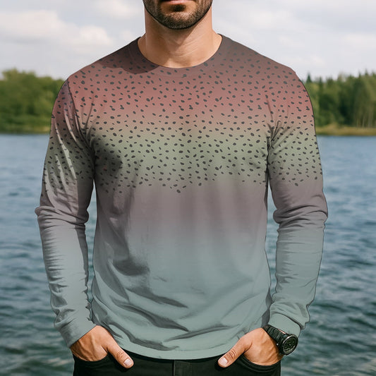 Joycorners Rainbow Brook Trout Skin UPF Fishing Shirts, Hooded Sun Shirt, Personalized Fishing Gifts, UV Shirts For Men