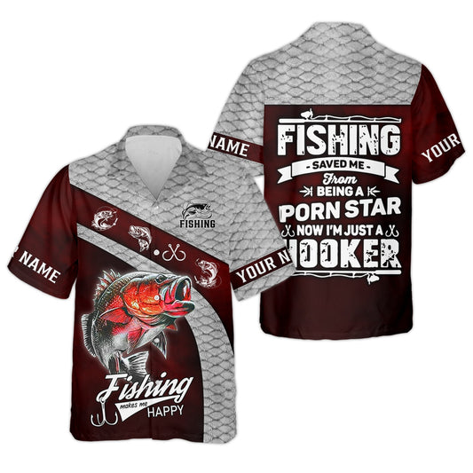 Joycorners Fishing Saved Me from Being Pornstar Funny Fishing Shirt, SPF Shirt For Men, Gift For Fisherman