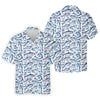 Joycorners Navy Fish Pattern Fishing UPF Shirts, Men's Fishing Shirts Long Sleeve, Presents For Fishermen