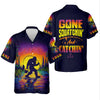 Joycorners Gone Squatchin And Catching Sunset Fishing UPF Shirts, Funny Fishing Shirt, Sasquatch Fishing Shirts For Men