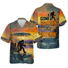 Joycorners Gone Squatchin And Catchin UFO Bigfoot Fishing UPF Shirts, Fishing Gifts For Men, Fishing Shirts For Men