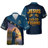 Joycorners Jesus Said Go Fishing Funny Fishing Shirt, Christian Fishing SPF Shirt For Men, Men's Fishing Shirts Long Sleeve