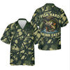 Joycorners Fish Hard Drink Easy Green Camo Funny Fishing Shirt, SPF Shirt For Men, Largemouth Bass Fishing Shirts For Men