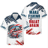 Joycorners Make Fishing Great Again Patriotic Fishing Shirt, Red White Blue SPF Shirt For Men, Fishing Shirts For Men