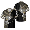 Joycorners Camo Black Fishing UPF Shirts, Camouflage Fishing Shirts, Fishing Gifts For Men, Men's Fishing Shirt