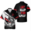 Joycorners Eat Sleep Fish Repeat Water Splash Fishing UPF Shirts, Fisherman Gift, Fishing Shirts For Men