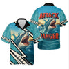 Joycorners Shark Fishing SPF Shirts, Shark Attack Danger Area Fishing Shirts For Men, Funny Fisherman Gift